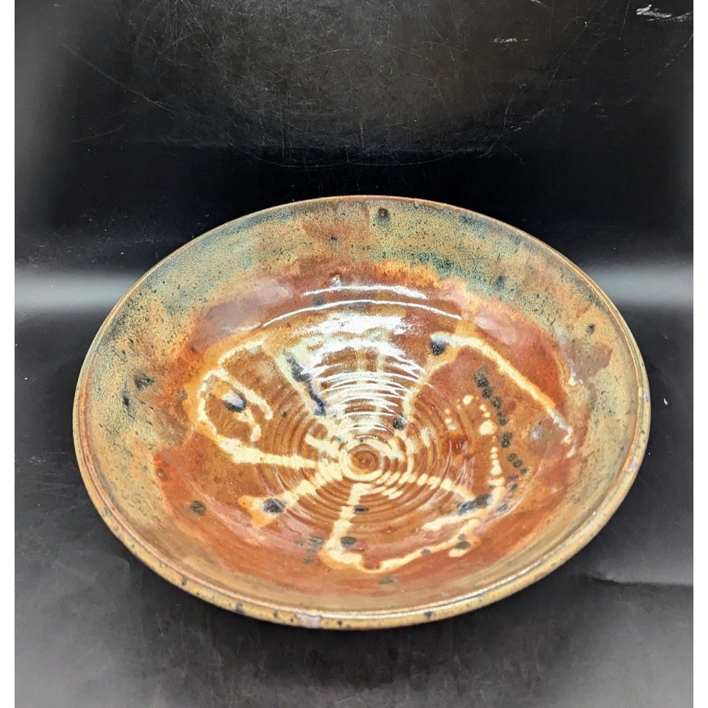 Vintage Studio Art Pottery 12" Console Centerpiece Bowl Signed Sue Tate‎
